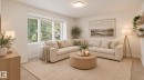 Expansive windows with blinds, light-toned carpeting, and recessed ceiling light - 11836 62 Street Nw, Edmonton, AB 