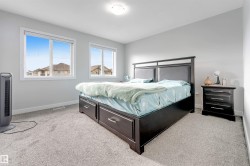 Plush carpet flooring, light gray wall paint, two large windows, and an overhead light fixture - 