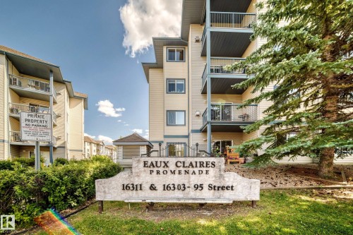 Multi-level residential building with private balconies and exterior siding - #133 16311 95 St Nw, Edmonton, AB 