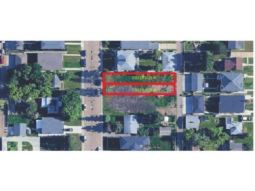 Aerial View in relation to adjacent property for sale. Boundary lines are approximate - 10315 160 Street Nw, Edmonton, AB 