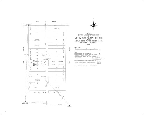 Survey Plan. Displaying the subdivision layout and property boundaries for the specified lot in Edmonton, Alberta - 10315 160 Street Nw, Edmonton, AB 