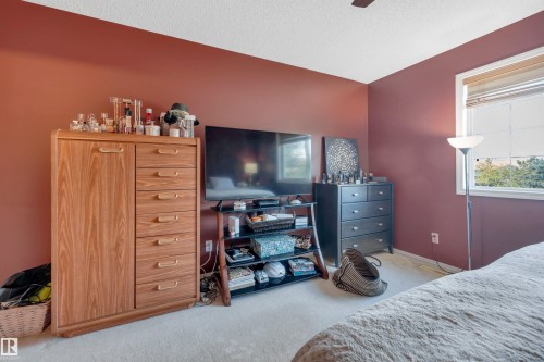 Wall-to-wall carpeting and a ceiling fan - #13 6608 158 Av Nw, Edmonton, AB 
