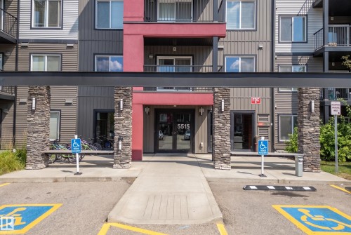 Modern building exterior with multi-toned horizontal siding - #419 5515 7 Av Sw, Edmonton, AB 