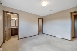 Neutral-toned carpeting, recessed ceiling speaker, and flush-mount ceiling light fixture - 