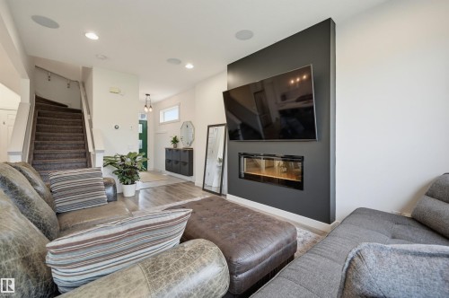 22434 99A Avenue Nw, Edmonton, AB - Indoor Photo Showing Living Room With Fireplace