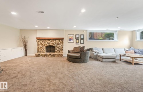 14128 98 Avenue Nw, Edmonton, AB - Indoor Photo Showing Living Room With Fireplace