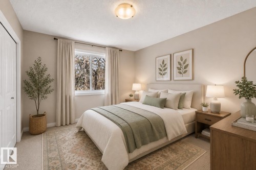 Recessed window with natural light, neutral wall colors, carpeted flooring, and a flush mount ceiling light - 15504 102 Avenue Nw, Edmonton, AB 