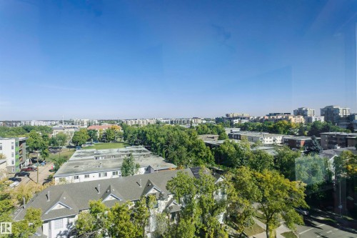 Expansive urban landscape with extensive greenery and residential structures - #815 10160 114 St Nw, Edmonton, AB 