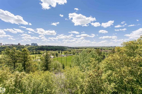 Expansive tree canopy with a distant urban skyline - #815 10160 114 St Nw, Edmonton, AB 