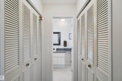 Double closets leading to the 2 pc ensuite bathroom - 