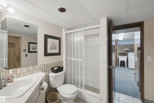 Basement with sauna accessible from the Rec Room or Laundry room. - 11439 144 Avenue Nw, Edmonton, AB 