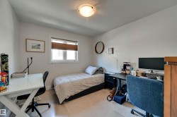 Wall-to-wall carpeting and a ceiling-mounted light fixture - 