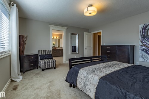 Wall-to-wall carpeting and a ceiling-mounted light fixture - 233 Hawks Ridge Boulevard Nw, Edmonton, AB 