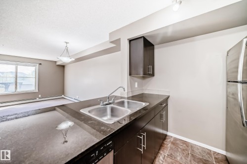 #210 3315 James Mowatt Tr Sw Sw, Edmonton, AB - Indoor Photo Showing Kitchen With Double Sink
