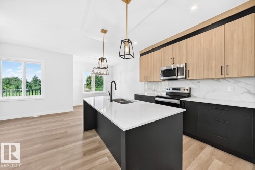 106 Waverly Way, Fort Saskatchewan, AB - Indoor Photo Showing Kitchen With Double Sink With Upgraded Kitchen