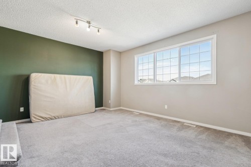 Spacious room featuring light gray carpeting, a multi-pane window, and track lighting - 12007 173 Avenue Nw, Edmonton, AB 