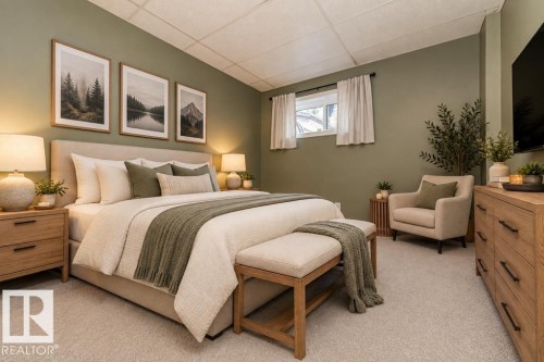 Warm gray wall color complemented by light-colored carpeting - 6 Kiniski Crescent Nw, Edmonton, AB 