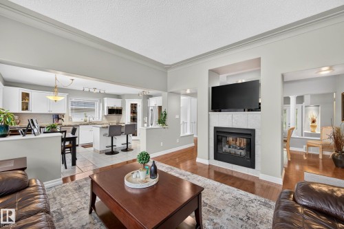 12 Otter Crescent, St. Albert, AB - Indoor Photo Showing Living Room With Fireplace