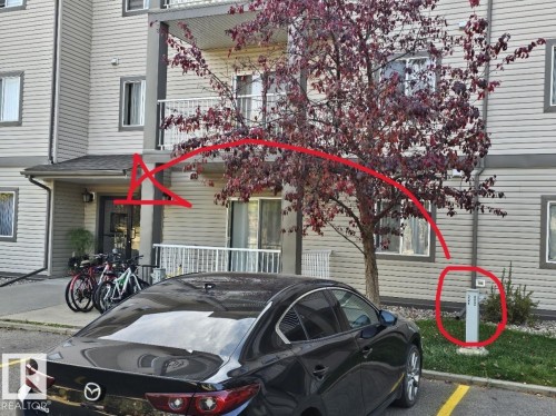 Parking Stall #222 on Northside of Building and Steps to Entrance - #331 3425 19 St Nw Nw, Edmonton, AB 