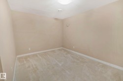 Neutral-toned walls, light carpeting, and a ceiling-mounted light fixture - 
