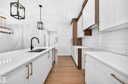 White subway tile backsplash - 