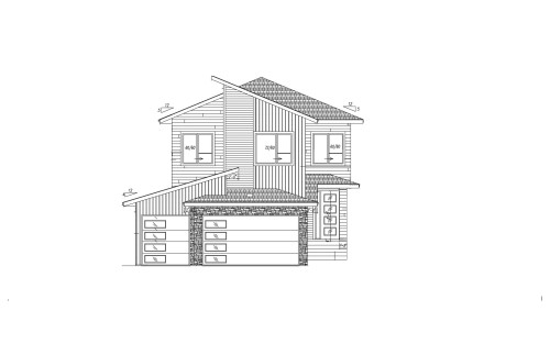 Architectural Drawing. Representing the exterior elevation of the property - 17 Owl Ridge Close, Fort Saskatchewan, AB 