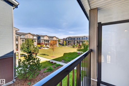Private balcony with dark finish railing - #44 3025 151 Av Nw, Edmonton, AB 