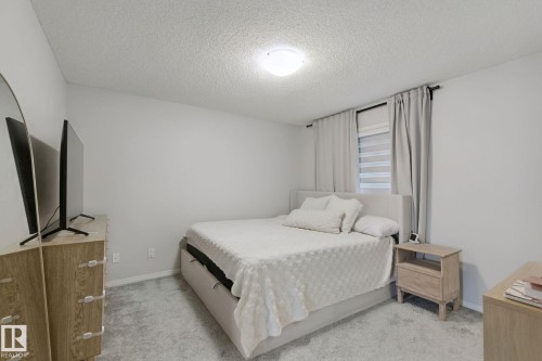 Plush carpet flooring, neutral wall tones, window treatments, and a ceiling-mounted light fixture - 8535 Ellis Link Link Nw, Edmonton, AB 