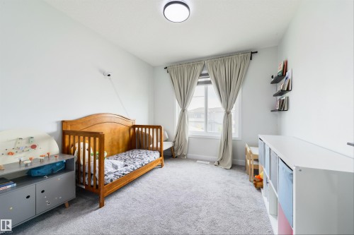 Light gray wall paint, light gray carpeting, and a flush mount ceiling light fixture - 1032 Berg Place, Leduc, AB 