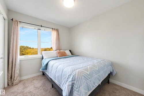 Wall-to-wall carpeting and a large window with a natural landscape - #1 1636 Kerr Rd Nw, Edmonton, AB 