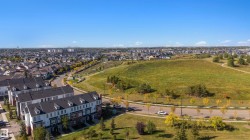 Townhome community with extensive green space, mature trees, and paved walking paths - 