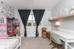 Soft gray wall paint with a floral accent wall - 