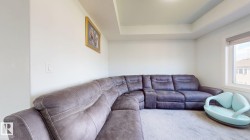 Recessed ceiling detail and window with roller shade - 