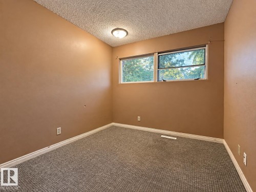 Carpeted flooring, two windows, baseboard trim, and a ceiling-mounted light fixture - 12204 40 Avenue Nw, Edmonton, AB 