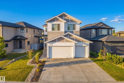 Contemporary two-story exterior featuring a light gray and white facade - 11010 174A Avenue Nw, Edmonton, AB 