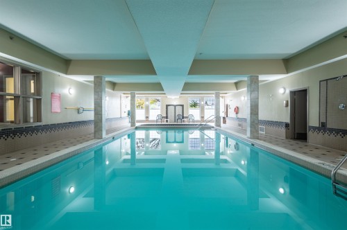 Indoor swimming pool with tile surround - #230 45 Inglewood Dr, St. Albert, AB 