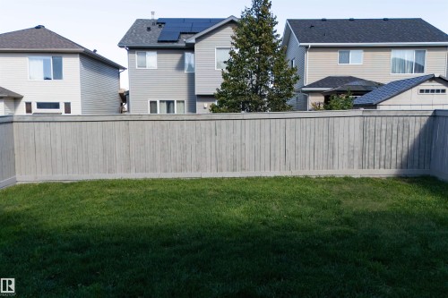 Expansive grassy yard with a wooden privacy fence - 6116 8 Avenue Sw, Edmonton, AB 