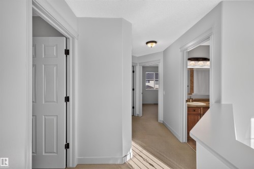 Light-toned walls, carpeted flooring, and white trim throughout - 6116 8 Avenue Sw, Edmonton, AB 