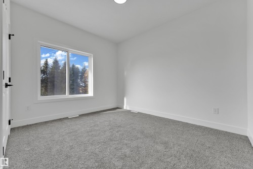Neutral color palette throughout, featuring light gray carpeting and white walls - 261 Linden Loop, Leduc, AB 