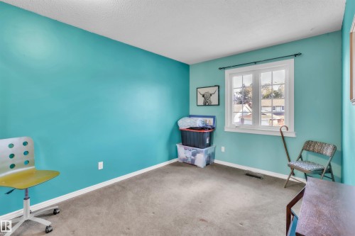 Wall-to-wall carpeting, white trim, and a window with white casing - 76 Gariepy Crescent Nw, Edmonton, AB 