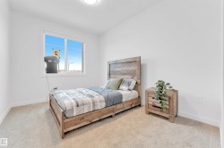 Carpeted flooring, a window with white trim, and white painted walls - 