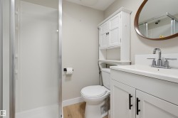 Walk-in shower with clear glass enclosure - 
