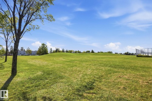 Expansive green space featuring a gently sloped terrain and distant residential structures - 164 Dickinsfield Court Nw, Edmonton, AB 