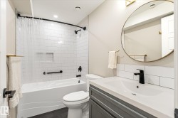White subway tile shower surround with integrated niche - 