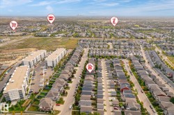 Residential neighborhood featuring single-family homes and multi-story buildings - 