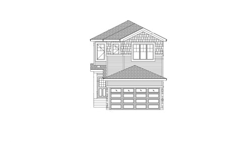 Architectural Drawing. Illustrating the front elevation of the property - 21142 15A Ave Nw, Edmonton, AB 