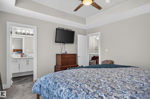 Tray ceiling with a central multi-blade ceiling fan - 798 Berg Loop, Leduc, AB 