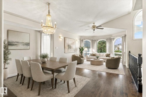 Spacious dining and living areas with vaulted ceilings - 771 Johns Road Nw, Edmonton, AB 