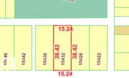 Survey Map. Illustrating the dimensions and parcel numbers for the property - 15432 92 Avenue Nw, Edmonton, AB 