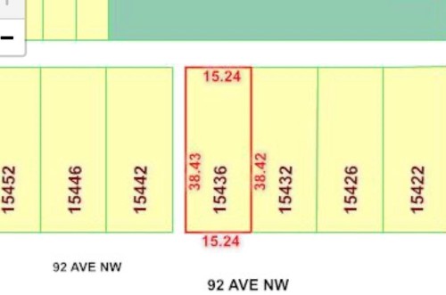 Plat Map. Displaying property boundaries and dimensions for a specific parcel along 92 AVE NW - 15436 92 Avenue Nw, Edmonton, AB 